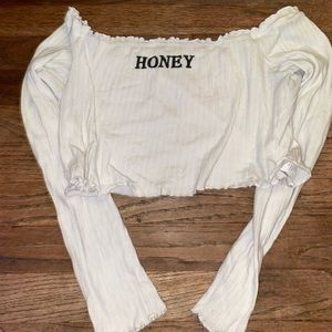 White honey crop top